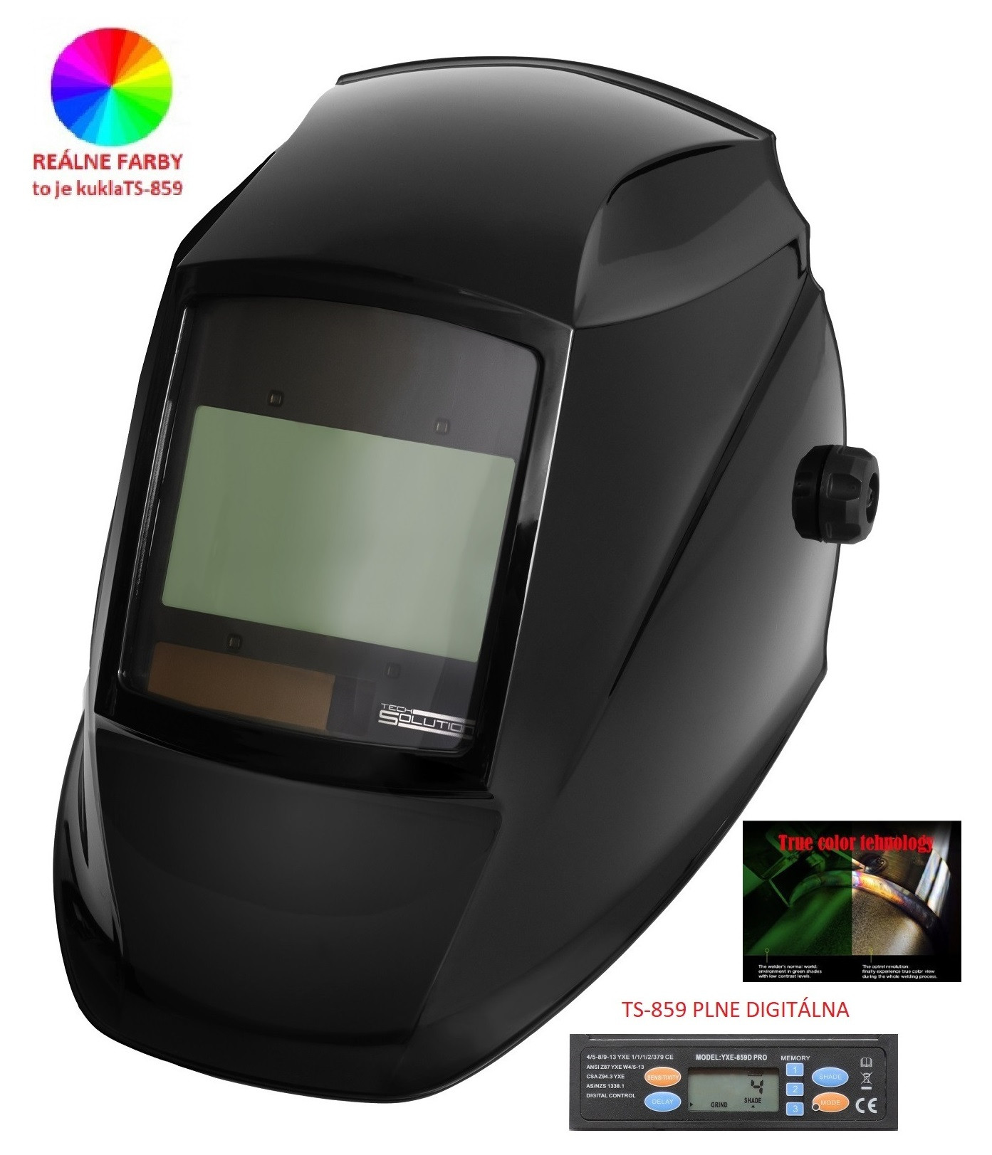 Samostmievacia zváracia kukla SOLUTION TS-859 digital čierna