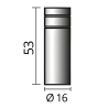 Rozmery valcovej plynovej hubice Ø 16 (NW16), 53mm od značky SOLUTION