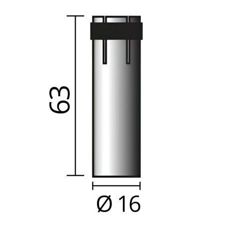 Rozmery valcovej plynovej hubice Ø 17 (NW17), 63mm od značky SOLUTION