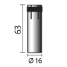 Rozmery valcovej plynovej hubice Ø 17 (NW17), 63mm od značky SOLUTION