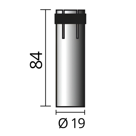 Rozmery valcovej plynovej hubice Ø 19 (NW19), 84mm od značky SOLUTION