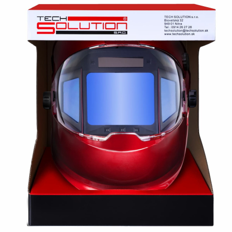 Panoramatická zváracia kukla TS-1000 červená v krabici TECH SOLUTION