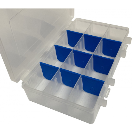 Detail na priehradky transparentného organizéra IDEAL BOX