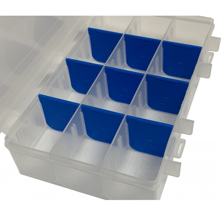 Detail na priehradky transparentného organizéra IDEAL BOX