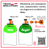 Redukcia pre pripojenie CO2 ventilu na Argonovú flašu