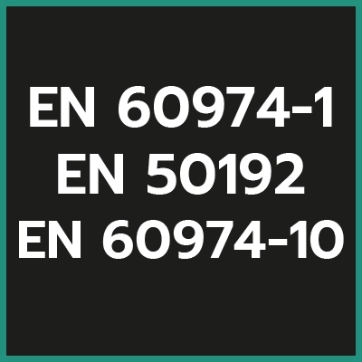Ikona: EN 60974-1, EN 50192, EN 60974-10